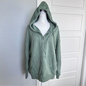 American Eagle Outfitters Sage Green Zip-Up Hoodie